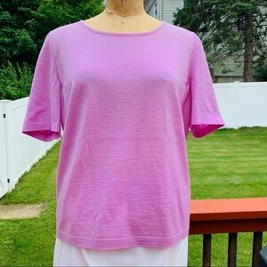 Stizzoli made in Italy short sleeve wool T-shirt lavender pastels xl women’s top